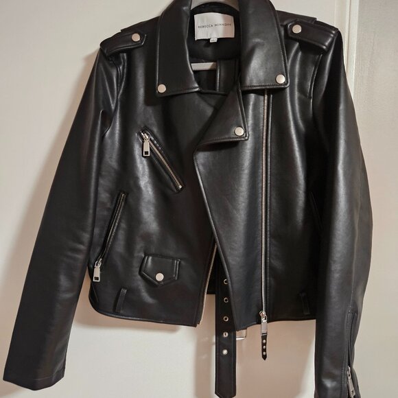 Rebecca Minkoff Vegan Moto Jacket - Size L - Picture 1 of 7